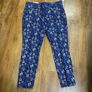 Gap blue & white floral mid rise skinny ankle jeans size 10R NWT